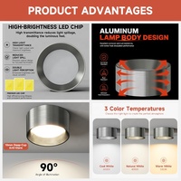 Plafonnier LED encastré en aluminium 10W pour salle d'étude, salon, chambre à coucher, installation facile