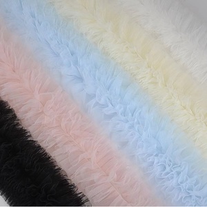 Zsy 13 cm xếp li Ruffle Ren 3D GẤP LƯỚI vải tuyn ren tự làm búp bê váy bé váy sưng húp quần áo may chất liệu - Product Image 1