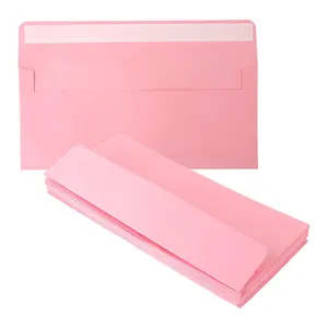 定制商务信封，粉色信封 #10，自密封标准信封，适合个人和商务