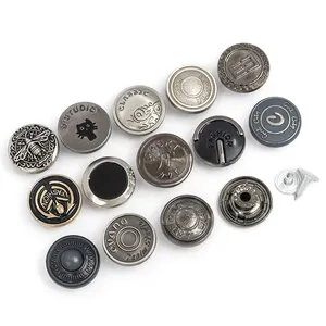 Kledingaccessoires Gegraveerd Zamak Aangepaste Denim Knoopklinknagels 15Mm Custom Metaal 17 Mm Jeans Buttons Leveranciers Voor Jeans