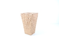 Ensemble de jardinières en rotin naturel tissé à la main, pot à fleurs sur piédestal, pot de plante décoratif pour l'intérieur et l'extérieur
