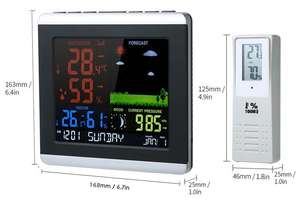Estación Meteorológica <span class=keywords><strong>Digital</strong></span> Inalámbrica <span class=keywords><strong>con</strong></span> Cargador USB para Interiores/Exteriores, <span class=keywords><strong>Reloj</strong></span> <span class=keywords><strong>de</strong></span> <span class=keywords><strong>Pared</strong></span> Automático, Temperatura Ambiente, Humedad, Decoración para Mesa <span class=keywords><strong>de</strong></span> Escritorio <span class=keywords><strong>y</strong></span> Hogar - Product Image 4