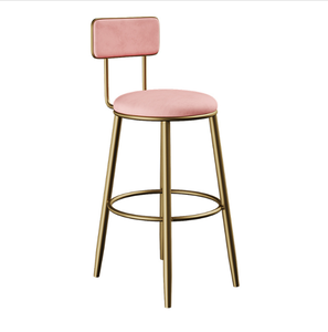 Taburete de Bar Escandinavo de Moda con Patas Metálicas Elegantes y Cojín Acolchado, Ideal para <span class=keywords><strong>Desayunador</strong></span>, Pub, Vestíbulo de Hotel - Product Image 6
