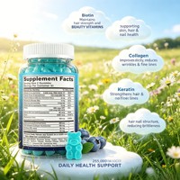 Gummies de biotine OEM/ODM avec collagène et kératine pour la beauté des cheveux, de la peau et des ongles, vitamines pour femmes et hommes, complément alimentaire, 60 gummies