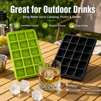 YMS Moule à glaçons en silicone écologique, grand format, 15 cavités, forme flocon de neige, portable, facile à utiliser, pour whisky et bar