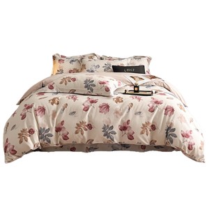 Autumn Winter Thickened Pure Cotton Brushed Four Piece <b>Bedding</b> Set Skin Friendly Soft Printed Duvet Cover Warm Plant Flower - Product Image 5