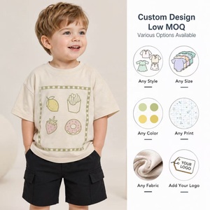 Camiseta Personalizada con Gráficos para Niños Pequeños, Niños y Niñas, Talla Grande, Holgada, Ligera, 100% Algodón, Manga Corta, Hombros Caídos - Product Image 1