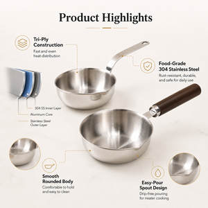304 Stainless Steel 13cm Mini Omelette <strong>Pan</strong> <strong>Egg</strong> Frying <strong>Pan</strong> 3 Layers Compound Steel Non Stick Pot Small Cookware Sets with Handle - Product Image 2
