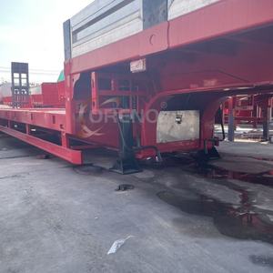 Remolque de camión de 2-3 ejes 50ton 60ton Heavy Duty Factory Direct Hydraulic Gooseneck Lowboy Lowbed Low Bed Semi Trailer Truck - Product Image 5