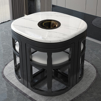 Table à Manger Pliante Ronde en Bois Massif de Luxe, Mobilier Domestique Moderne pour Maison et Cuisine, Petite Table de Cuisine