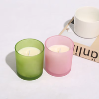 Vente en gros de pots à bougies en verre givré de luxe personnalisés avec couvercles en bois pour usage cosmétique, impression sur écran, capacité 8oz/10oz