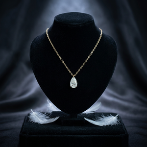 Collar de Diamantes Cultivados en Laboratorio con Corte Pera en Oro Sólido de 18K para Mujer, Certificado por GIA, Color D, Estilo Clásico, Uso Diario - Product Image 1