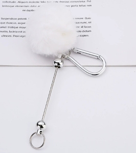 Porte-clés en peluche à boule de fourrure écologique, nouveau style, directement de l'usine, avec perles, cadeaux pour enfants, promotion étudiante - Product Image 4