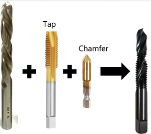 <b>Taps</b> with M3 M4 M5 M6 M7 HSSE HSS Steel Bright TiN Titanium PVD Coating - Product Image 3