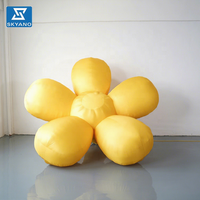 Recyclage de fleur de mariage gonflable décorative fleur gonflable dorée à cinq pétales géante pour événements