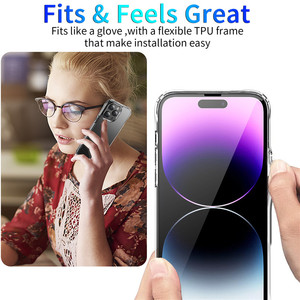 Bốn góc bảo vệ chống sốc cứng Acrylic mềm TPU trường hợp điện thoại cho <span class=keywords><strong>Iphone</strong></span> 15 14 Pro Max 14 cộng với 13 12 11 bảo vệ Bìa - Product Image 3