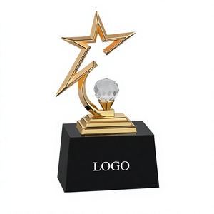 Star <b>Trophy</b> With Crystal Ball Base Black <b>Plaque</b> Model 634 A B C - Product Image 1