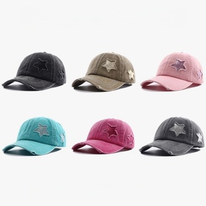 Casquette de sport vintage en coton délavé et vieilli, style baseball, ajustable, en jean uni, pour hommes et femmes, idéale pour le golf et les activités de plein air, personnalisable avec logo. - Product Image 1