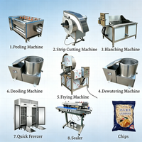 Professionele semi-automatische diepvriesfrietmachine 500kg/u 304SS industriële aardappelverwerkingslijn CE ISO rechtstreeks van de fabriek