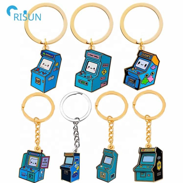 Customized Vintage Retro Arcade Machine Game Cabinet Keychains Keyrings Pendant Custom Arcade Keychain