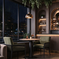 Meuble Bar à Vin Moderne Personnalisé, Mobilier de Restaurant Sur Mesure, Vitrine LED avec Portes en Verre, Rangement, Canapé en Cuir, Solution OEM