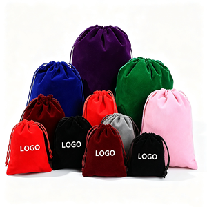 ถุงกำมะหยี่รูดเชือกขายส่ง หลายสี ถุงกำมะหยี่พิมพ์โลโก้ตามสั่ง OEM ถุงเก็บเครื่องประดับแบบรูดเชือก ถุงของขวัญสำหรับของชิ้นเล็ก - Product Image 6