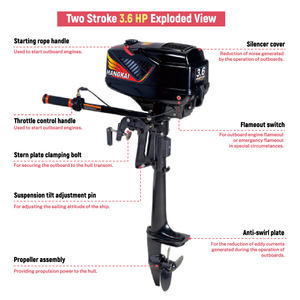 قارب Mo tor محمول 55cc <span class=keywords><strong>2</strong></span>-Stroke, H P ، لقوارب الصيد ، غاز خفيف الوزن En gine ، بداية سهلة - Product Image 2