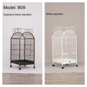 Haddeleme tekerlekler ve geniş aktivite alanı ile Modern tarzı parametreleri için büyük Metal kuş CageDouble-Roof evcil hayvan kafesi - Product Image 2