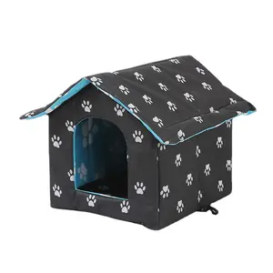 निविड़ अंधकार ऑक्सफोर्ड कपड़ा पालतू तम्बू कुत्ते हाउस नेस्ट छोटे मध्यम कुत्तों के लिए Foldable आउटडोर इनडोर Kennel कुत्ते आश्रय