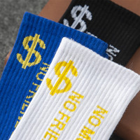 Chaussettes de sport respirantes en coton pour jeunes hommes, personnalisables, à compression, avec lettres, antibactériennes, écologiques, mi-mollet