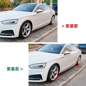 Audi A5 S5 F5 Side Skirts Piano Black Carbon Fiber Texture ABS Body Kit 17-20 Four Door Sportback - Product Image 4