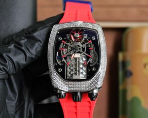 Montre de sport pour homme de style voiture de sport OEM, montre personnalisée de haute qualité, montre de luxe hip-hop pour soirée avec moissanite VVS incrustée sur le cadran - Product Image 2