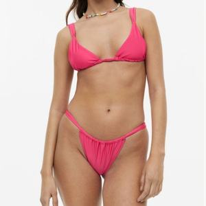 Conjunto de Bikini Triangular de Cintura Alta Personalizado para Adolescentes y Chicas Jóvenes, Traje de Baño de Spandex Sexy y a la Moda para la Playa - Product Image 4