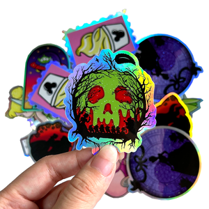 לוגו מותאם אישית עמיד למים עמיד למים תווית מדבקת מדבקת פרימיום מבריק ויניל PVC הולוגרפי מדבקת הדבקה עגולה ללא MOQ - Product Image 5