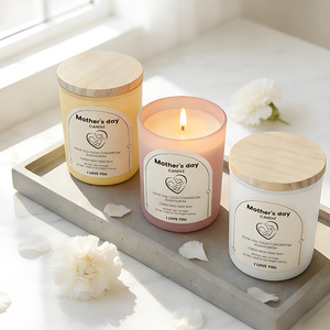 Fleurs pour <span class=keywords><strong>Maman</strong></span> Chérie, Cadeau Fête des Mères, Bougie en Cire de Soja Aromatique, Ambiance Apaisante, Joli Ornement en Verre Coloré - Product Image 1