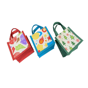 Bolso de Mano Pequeño de Yute, Moderno, con Asa Integrada, Bonito Estampado Completo, Bolso de Yute Ecológico, Bolsos Novation - Product Image 2