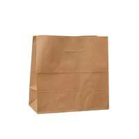 Sacs en papier kraft brun écologiques avec poignées découpées, logo personnalisé, biodégradables et recyclables - Sacs cadeaux pour l'emballage alimentaire