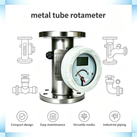Débitmètre à tube métallique à bride IP65 avec surveillance des données IoT sur le cloud pour la mesure de l'air, du gaz et de l'huile, corps en acier inoxydable DN15-DN150