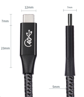 Kabel USB4 Gen3 Kecepatan Tinggi 0.3/1/2m Berbahan Nilon Kepang 40Gbps 8K 60Hz PD100W PD240W Pengisian Cepat USB Tipe C Male to Male Kabel Data