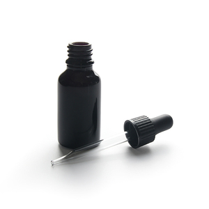 0,<span class=keywords><strong>5</strong></span> oz botella negra botella redonda Boston botellas de gotero de vidrio esmerilado negro mate cuentagotas - Product Image 1