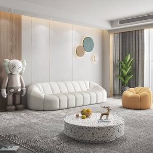 Diseño minimalista muebles de sala de estar precio barato personalizado cómodo tela blanca sin brazos moderno sofá seccional para el hogar - Product Image 3