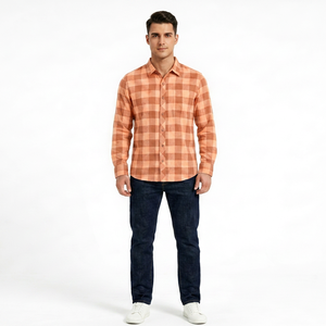 Men's Blue Plaid Long Sleeve <b>Shirt</b> Casual Button Front Woven Flannel <b>Shirt</b> for Everyday Fashion - Product Image 1