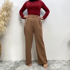 2272# Simplicity Women Comfortable Sets Solid Color Smooth Nida Top and Pant Popular Muslim Islamic Suit - Product Image 2