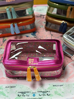 Sac de rangement de luxe moderne pour Mahjong et Poker, écologique, imperméable, pliable, en PVC transparent, style américain, avec fermeture éclair et franges