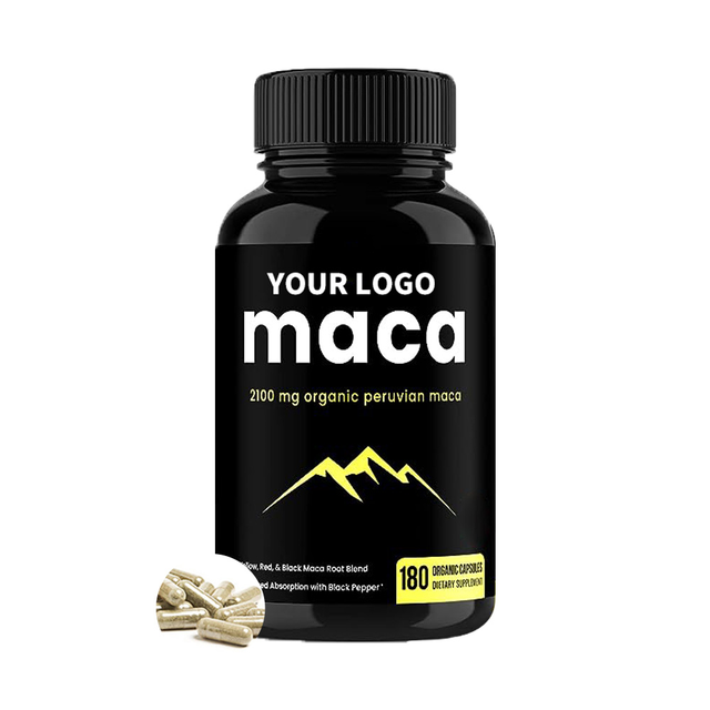 OEM/ODM  Maca Root Powder Capsules With Black + Red + Yellow Peruvian Maca Root Extract Supplement for Men and Women