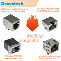 Denentech 8p8c Connecteur RJ45 femelle à mâle PCB Shield Ethernet RJ45 Socket Jack RJ-45 Connecteur Accessoires