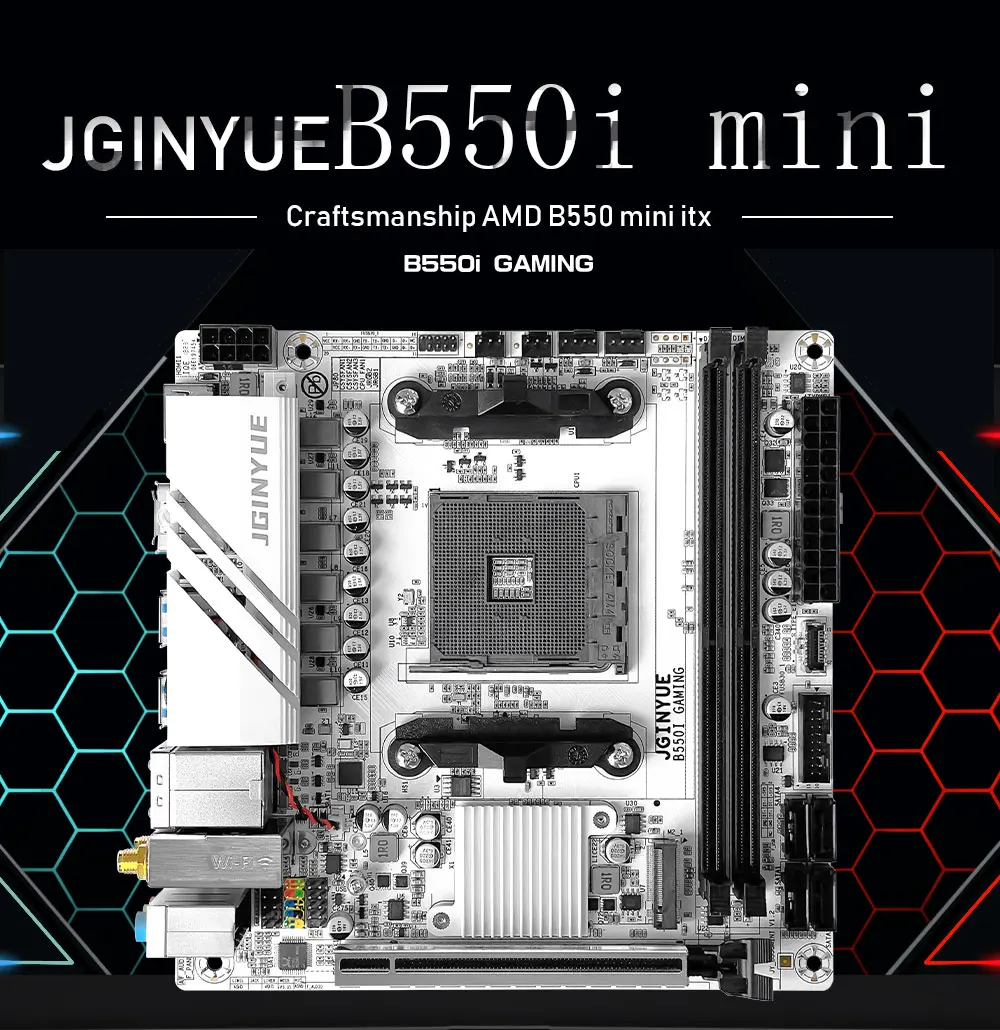 JGINYUE AMD B550 B550i GAMING AM4 Mini ITX Motherboard