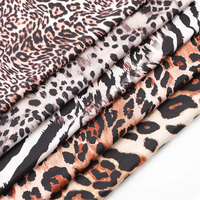 Tela de Punto Elástica con Estampado de Leopardo, 95% Poliéster, 5% Elastano, para Vestidos