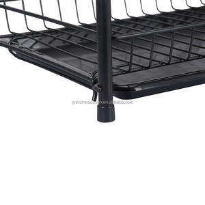 Escorredor de Louça de Aço Inoxidável Preto SY - Organizador de Cozinha Durável com Suportes de Armazenamento - Product Image 3