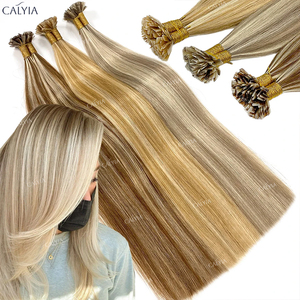 Extensiones de punta de memoria de queratina de punta plana de calidad de salón Extensiones de cabello humano de trama recta invisible y cómoda de doble dibujado - Product Image 2